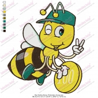 Bee Holding Money Embroidery Design